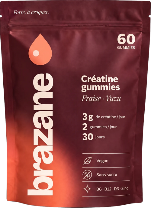 Sachet Brazane Créatine gummies Fraise–Yuzu (fond transparent)